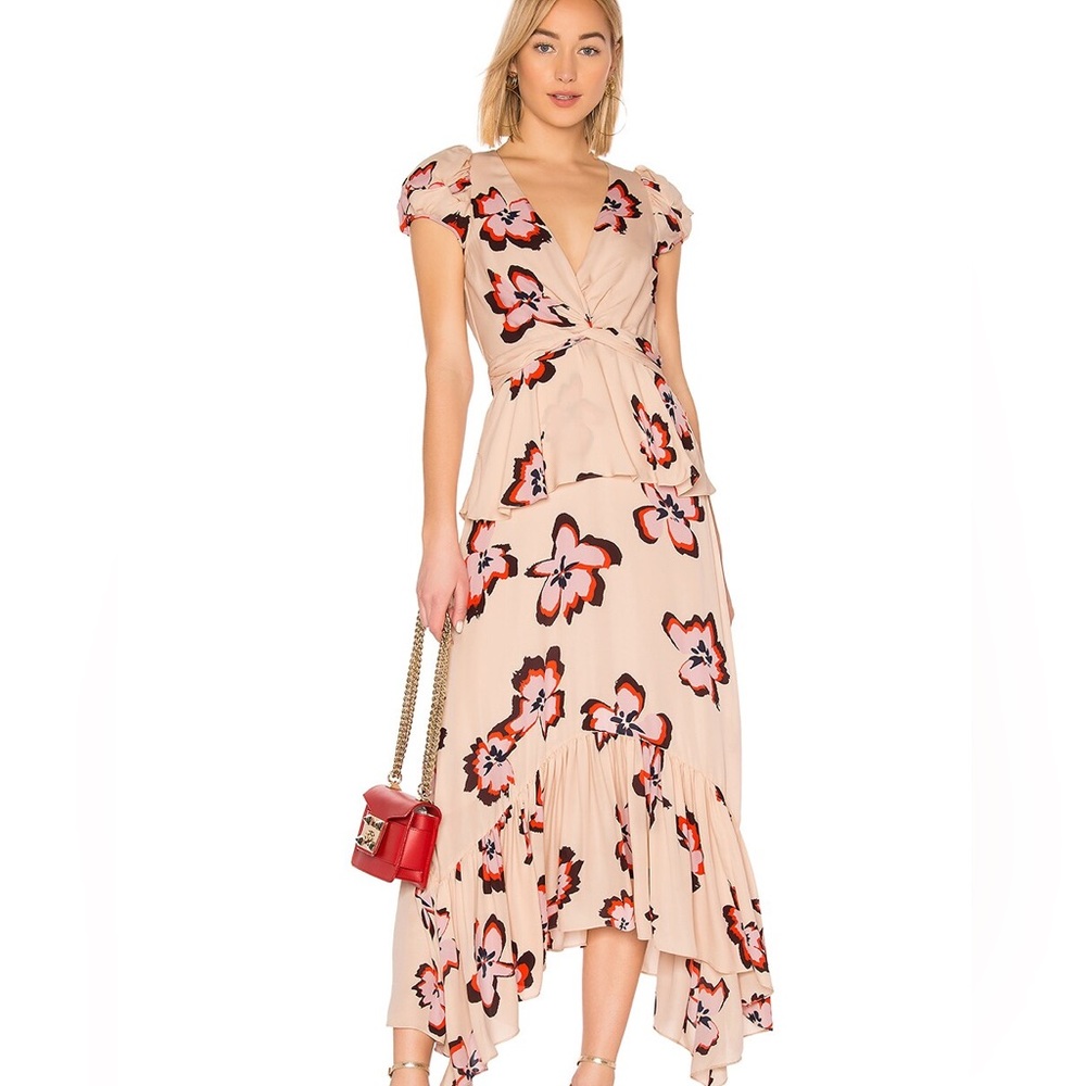 A.L.C Zadie Silk Dress in Blush/Pink Flower
